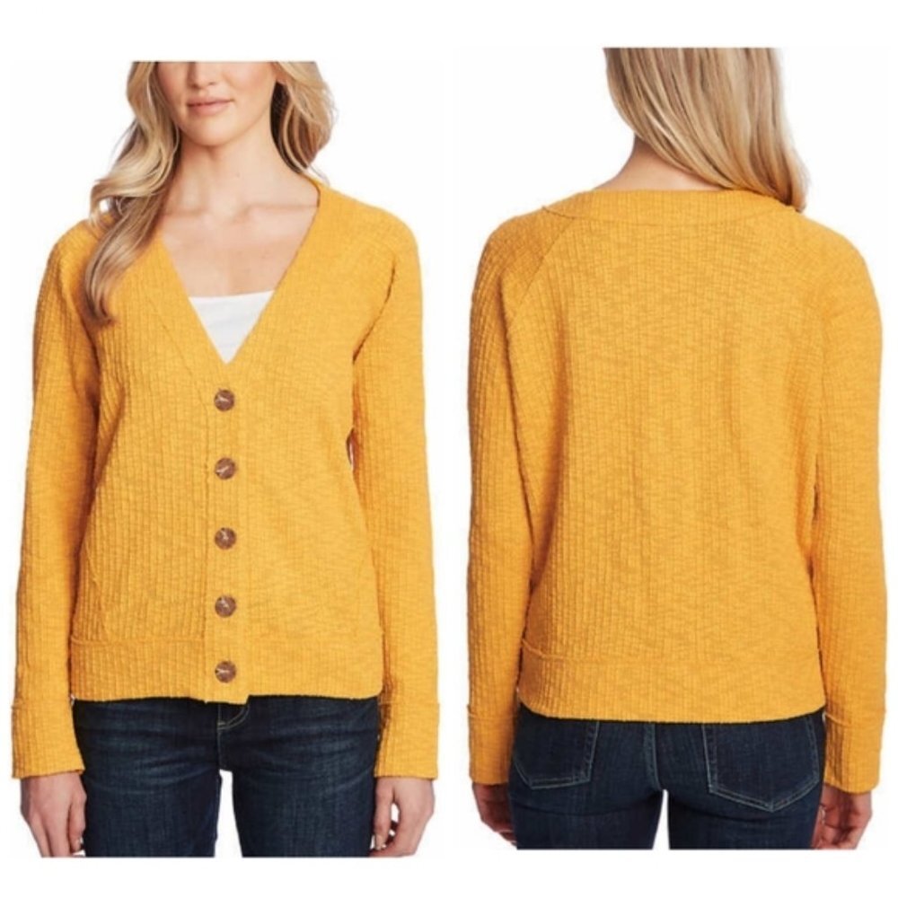 Two by Vince Camuto Ladies' Button Cardigan Yellow P5792